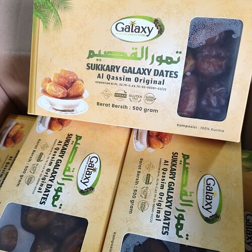 Kurma Sukari Galaxy Premium 500gr (1 dus isi 12 pcs)